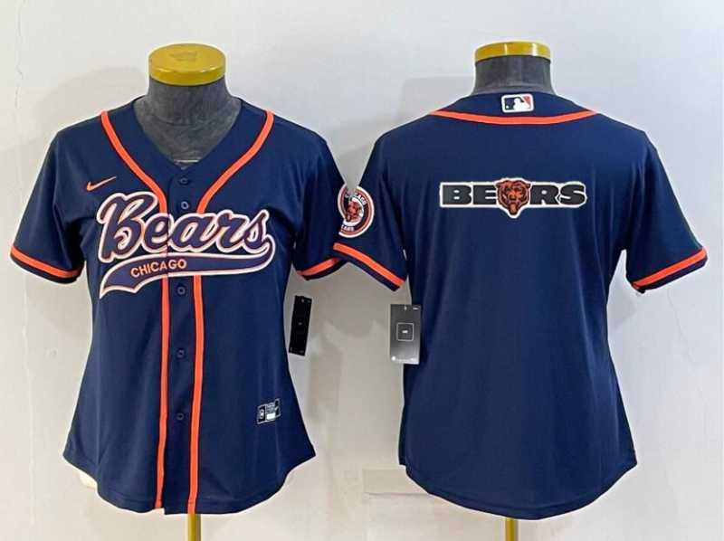 Women's Chicago Bears Navy Team Big Logo With Patch Cool Base Stitched Baseball Jersey,We sell and wholesale Women's Chicago Bears Navy Team Big Logo With Patch Cool Base Stitched Baseball Jersey on line form chian!